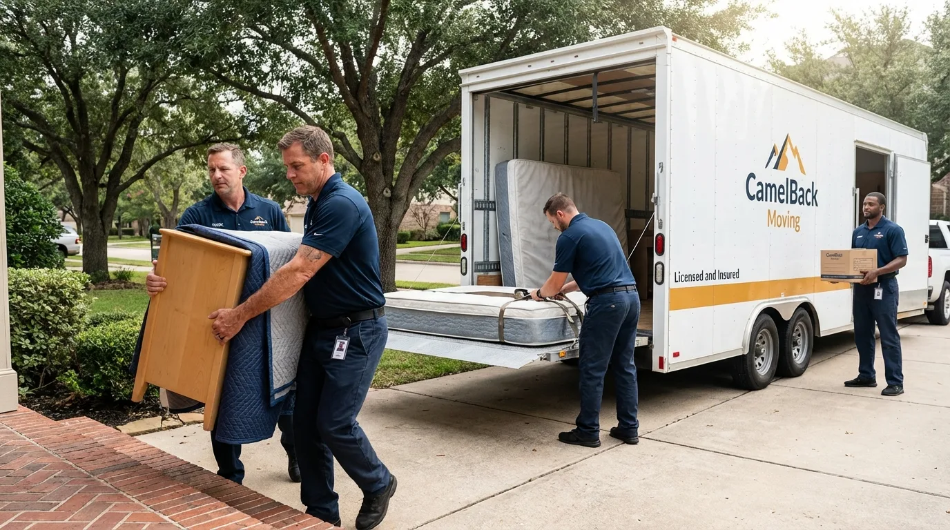 Crew loading residential truck for cross-state move from Arnold, MO